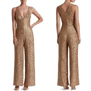 NEW Dress The Population Charlie Bronze Sequin Jumpsuit